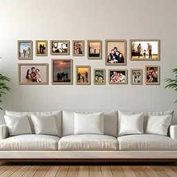 Dev Aastha Solid Beige Photo Frame Set for Wall Décor | Set of 14 Rectangular Picture Frames with Plexi Glass | Ideal for Home & Office | Family Collage Frames | Gifting-picture-17