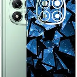 AtOdds Mobile Skin Sticker Wrap | Compatible for Poco X7 (5G) | Scratchproof Matte Finish | Full Coverage for All Sides & Camera Protection (Blue Crystals)-picture-40