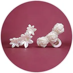 Set of 2 Large Floral Hair Claw Clips for Women and Girls – Korean Style Clutcher with Nacre Finish for Elegant Everyday Styling Party Office and Gifting – Lotus and Rose Design-picture-20