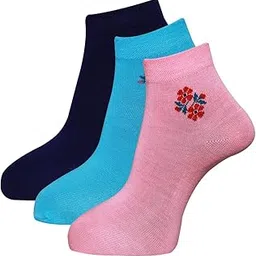 dollar Women's Ultra Woolen Socks 3 Pairs Solid Ankle Length Socks For Women's, Multicolor, Pack Of 3, Free Size image 1