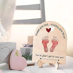 UJEAVETTE Footprint Sign Craft Elegant Sturdy DIY Wooden Ornament for Bedroom Home Black Text-picture-10