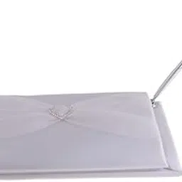 LOOM TREE® Elegant Wedding Guest Book and Pen Set with Tulle Crystal Decor Party Supply | Wedding Supplies | Guest Books & Pens-picture-30