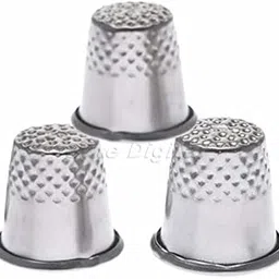 Bhavya Enterprises 3Pcs Metal Sewing Tailor Finger Protector Thimbles Shield Pin Needle Grip Silver Sewing Machine Handworking Diy Craft Tool-image-28