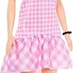 Barbie Fashionistas Doll #224 with Black Wavy Hair, Pink Gingham Dress & Accessories, 65th Anniversary Collectible Fashion Doll-picture-29