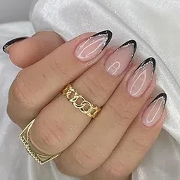 HAPPY FINGERS 12 Reusable Handmade Press On Nails For women's Designer With Glue for Women And Girls (182)-picture-43