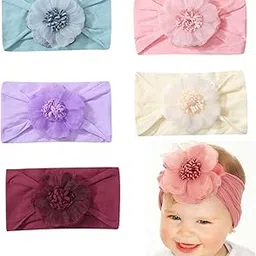 inheaven Baby Girl Flower Headbands, Nylon Material, 5-Piece Set, Soft Hair Accessories for Newborns and Toddlers-picture-40