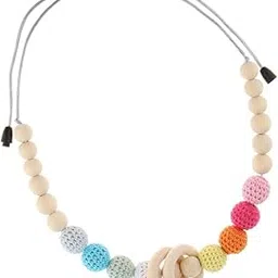 Wooden Beads Necklace Teether Baby Chew Grasping Nursing Toy Ring|1 Piece Wooden Teether Toy Necklace|Teethers| Feeding |Baby-picture-18
