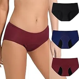 innersy Women's Period Underwear Hipster Teens Mesh Panties for Postpartum Menstrual 3-Pack-picture-10