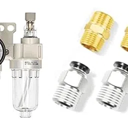 MAXAIR AC-2010-02 1/4" FR+L Pneumatic Air Source Treatment Filter + Regulator with Lubricator Kit-image-34