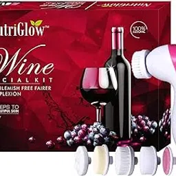 NutriGlow Wine Facial Cleanup Kit for Women for Glowing Skin| 6-Pieces Skin Care Set with Deep Cleanser, Scrub, Nourishing Gel, Nourishing Cream, Mask Pack and Serum| Anti Aging, Skin Care| 250gm+10ml| Free Face Massager-image-39