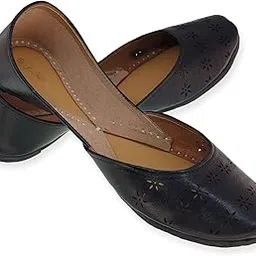 fulkari Women Cutwork Casual Genuine Soft Leather Jutis | Bite and Pinch Free Juttis | Punjabi Jutti | Girl's Office Flat Ladies Mojari | dailywear Ethnic Juti |-picture-22