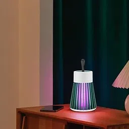 LED Mosquito Killer Lamp, Portable UV Bug Zapper, Purple Light, White and Green Design-picture-28