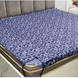 Single Bed Mattress Protector | 100% Waterproof Terry Cotton Mattress Protector for Single Bed | Hypoallergenic Ultra Soft Mattresses Cover Single Bed Blue and White Floral Print 48 x 72 inch-picture-55