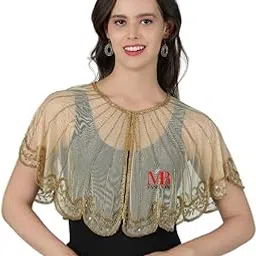 Women's Net Poncho Cape with Embroidery, Round Neck, Sleeveless-picture-25