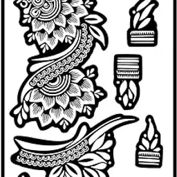 Creative Floral and Leaf Henna Stencil for Beautiful and Eye-Catching Mehndi Art-picture-24