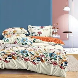 Jyotaksh Super Quality Glace Cotton Quilt Cover/Duvet Cover/rajai/ 210 Thread Count, Zipper Closure (Size 90X100) Inches Set of 1 DVT-AK 71-picture-32