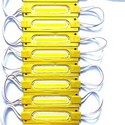 Steko 10 Pieces {YELLOW} DC 12 Volt 2 Watt Capsule Shape LED Module Light Lamp Bulb Multipurpose Use For Home, Temple, Bike, Car Decoration DIY Projects, Hobby Kit-image-37