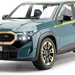 Invite Enterprise 1:24 B-M-W XM SUV Model Car Zinc Alloy Pull Back Toy Diecast Toy Cars with Openable Doors, Sound and Light for Kids Boy Girl Gift (Grey Color)-image-12
