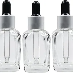 30ML Clear Square Empty Glass Bottle | Glass Dropper | Silver Matt Sleeve | Silcon Black Teat | Refillable | Leak Proof For Essential Oils | DIY Perfumes | DIY serums (6)-picture-10