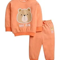 bumzee Orange Boys Full Sleeves Cotton Sweatshirt & Jogger Set Age - 18-24 Months (Peb9998E-org)-picture-52