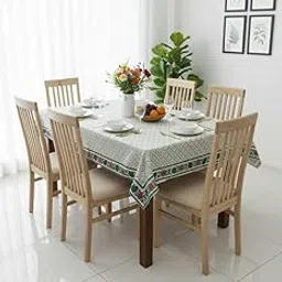 CASA-NEST | Premium Linen Decorative Tablecloth (60X90 Inches) | Elegant Floral Border Design | Washable Fabric Table Cover for Dining, Kitchen, & Home Décor (Beige) LINEN002-image-22