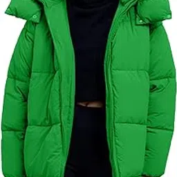 flygo Womens Hooded Quilted Puffer Jacket Mid-Length Padded Warm Winter Heavyweight Coat Outerwear-picture-56