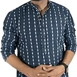 ladsloom Cotton Solid Casual Regular Fit Mandarin/Chinese Collor Short Kurta for Men-picture-33