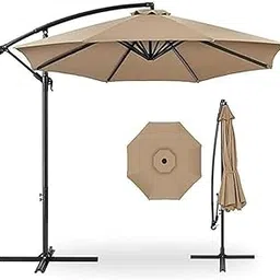 Nasmodo 10Ft Large Garden Umbrella Outdoor For Patio Lawn Single Side Pole Round Umbrella With Base 360 Degree Rotatable Waterproof Big Size Sun Shade Canopy For Backyard Restaurant-picture-18