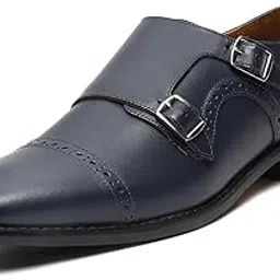 louis stitch Men's Formal Shoes | Italian Leather Double Monk Strap Handcrafted | Stylish Lace-Up Business, Formal, (LSRXDM)-picture-16
