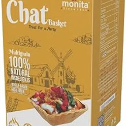 MONITA Crispy Chat Basket, multigrain Flavour, 100% Natural Whole Grain, (50 +50 Pieces) Pack of 2, Ready-to-Fill Snack Baskets-picture-33