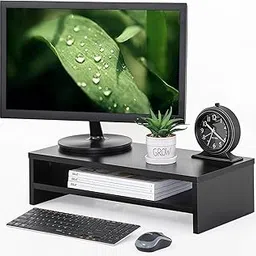 UniShop UniArt Wood Monitor Printer Stand Screen Riser with Storage Shelf for Computer TV-picture-17
