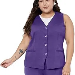 Plus Size V-Neck Waistcoat-image-27