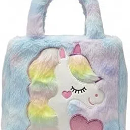 Unicorn Fur Sling Bag, Side shoulder Bag, Stylish Soft Fur Unicorn Bag for Kids-picture-50