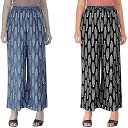 toshika fashion Women’s Palazzo Combo – Stretchable Waist, Free Size, Multi-Occasion Use Style-A136 Grey,Black-picture-31