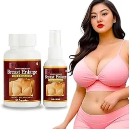 Women's Breast Enlargement Supplement Set, 30 Capsules + 50ml Oil-picture-24