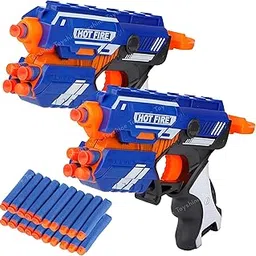 Toyshine Pack of 2 Foam Blaster Gun Toy, Safe and Long Range, 20 Bullets- Made in India, Blue-image-23