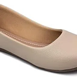 green queen Solid Textured Bellies for Women | Vegan Leather Ballerina Shoes with Cushion Padded Insole, Lightweight Anti-Skid Ballet Flats for Office, Casual and Formal Wear-picture-10