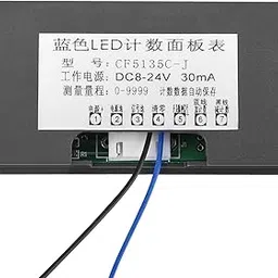 Yctze 4-Digit 0-9999 DC LED Digital Display UpDown PlusMinus Panel Counter Meter with Cable (Blue)-picture-29