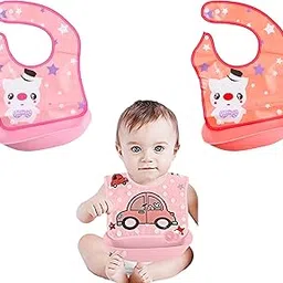 BUBBLINO SplashGuard Tray Bibs (2 Pack) – Waterproof Easy-Wipe Baby Bibs with Tray and Adjustable Straps Eating Made Easy, Mess-Free Moments-image-53