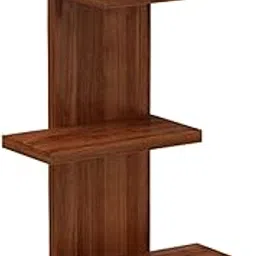 flux Wooden Wall Shelves for Living Room Home Decor Items Floating Book Rack for Study Room, Office, Kitchen Mounted Shelves Vertical Design for Living Room (Two Tier Shelf with Hook, Brown)-picture-22