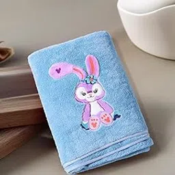 Cotton Bolls Textiles Bunny Bliss Microfiber Kids Bath Towel Quick Drying Towels for Unisex Kids Baby Towel for Boys and Girls (70x140 cm) (Pack of 1, Blue)-picture-15