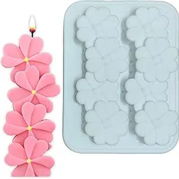 MoldBerry 2 Cavity Heart Flower Shape Candle Mould, Joint Heart Flower Candle Mould for Candle Making Multi-Purpose Silicone Mould for Chocolate Resin soap (4.5 x 3.7 x 0.5 Inch)-picture-19