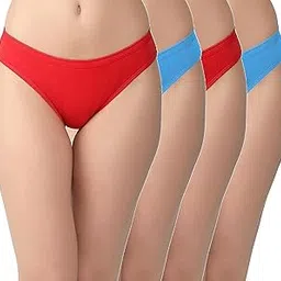 embata Women's Stretch Lycra Cotton Bikini Panties, High-Cut Full Coverage Stretch Cool Underwear for Women Pack-4-picture-10