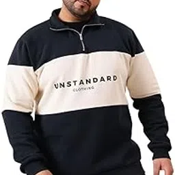Men Plus Size Pure Cotton Oversized Fit Polo Collar Sweatshirt Full Sleeves Casual Winter Wear 3XL to 9XL-image-12