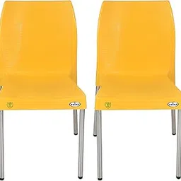 Prima Plastic Chair for Living Room | Set of 2 | Chair for Home, Living Room, Cafeteria, Outdoor | Stackable Chair Without Arm | 100% Virgin Plastic | Chair Nova (Yellow Colour)-image-8