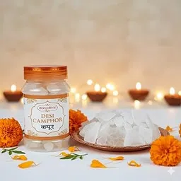 MangalKriti Desi Camphor, Traditional Indian Kapoor for Religious Pooja Rituals, Pure Natural Form in Storage Jar-picture-20
