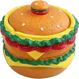 Hamburger Shaped Ashtray Craft Home Decor for Indoor Outdoor Bedroom Desktop-picture-33