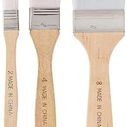 Worison 3pc Natural Finish Synthetic Flat Paint Brushes of 18, 25 and 38mm for Watercolor and Acrylic Painting-picture-49