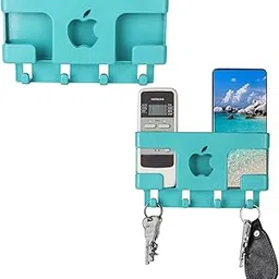DSNS Wall Mobile Holder Multi-Purpose Phone Stand for Wall Remote Holder & Mobile Charging Stand, Phone Holder Kitchen Organizer Rack Wall Mounted Useful Gadget for Smartphones 2 Pics (Apple-Green)-image-40