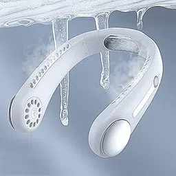 NORMIA RITA Leafless Hanging Neck Fan,[Instant Cooling] Personal Air Conditioner Built-in Refrigerating Chip Wearable Cooling Fan with 360° Wind Outlet Portable Hang for Hot Flashes-image-29